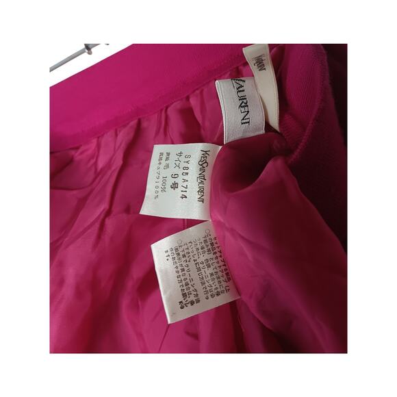Authentic Yves Saint Laurent Pink Pleated Wool Blend Skirt Lined SZ 4-6 - Picture 13 of 16